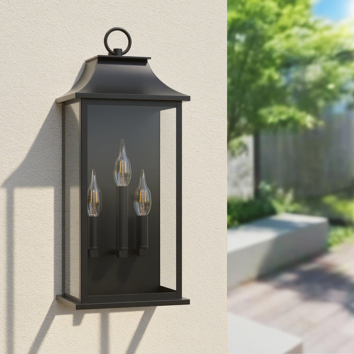 Maxax Dusk to Dawn Outdoor Wall Lights 3-Light, Oil Rubbed Bronze Exterior Lighting Fixtures, 25" Large Outdoor Wall Sconce, Waterproof Outside Wall Lantern for Porch Patio Garage #7076-3BR
