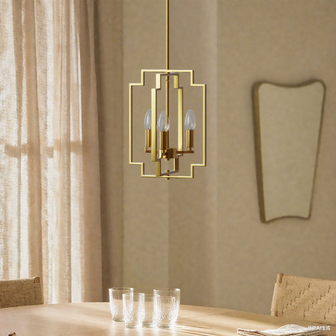 Maxax 3 - Light Lantern Square Chandelier with Wrought Iron Accent #MX1920
