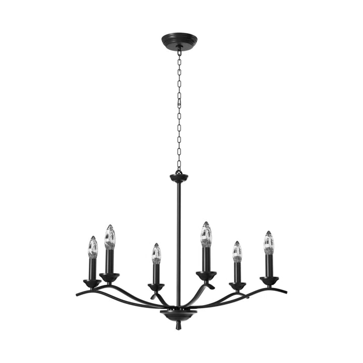 6-light Metal Candle-style Traditional And Classic Chandelier For Dining Room #27008-P6