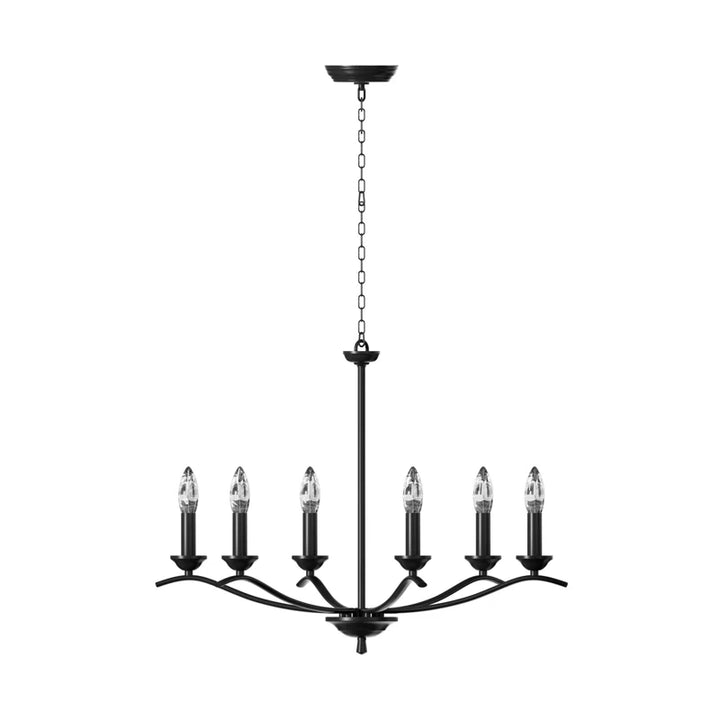 6-light Metal Candle-style Traditional And Classic Chandelier For Dining Room #27008-P6