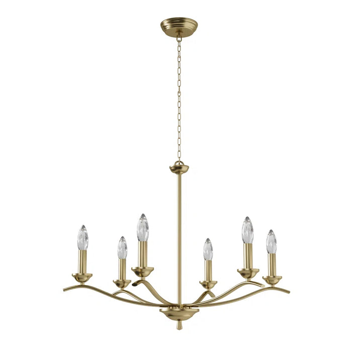 6-light Metal Candle-style Traditional And Classic Chandelier For Dining Room #27008-P6