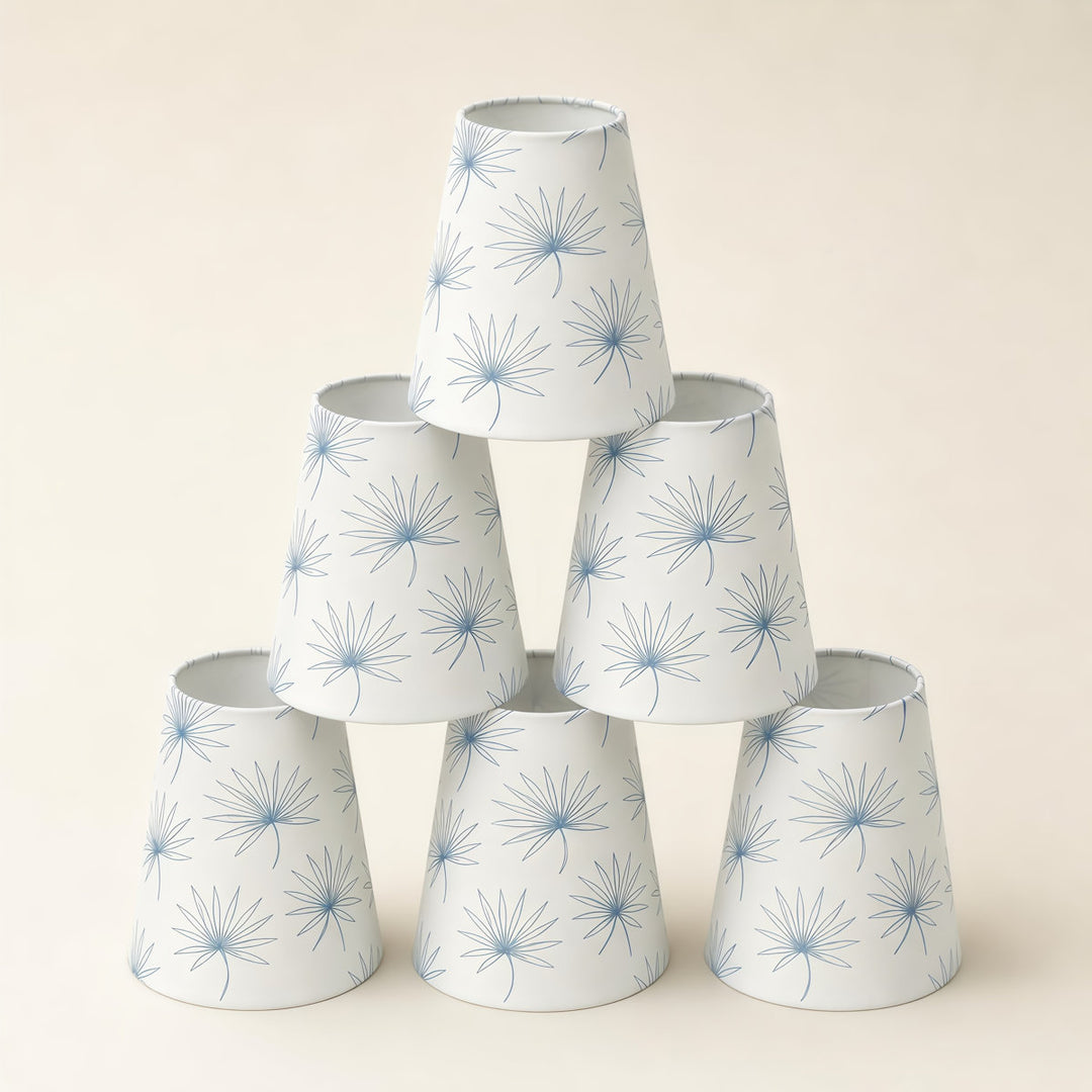 6.5" Floral Fabric Empire Lamp Shades with E12 UNO Ring, Set of 6 #LS01