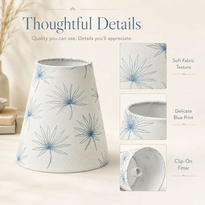 6.5" Floral Fabric Empire Lamp Shades with E12 UNO Ring, Set of 6 #LS01