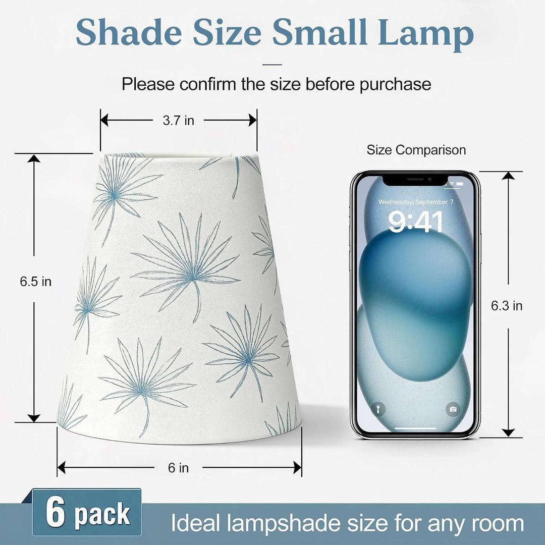 6.5" Floral Fabric Empire Lamp Shades with E12 UNO Ring, Set of 6 #LS01