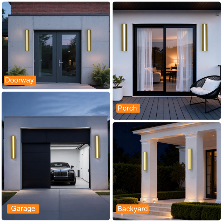 Natura 23'' H Dimmable Led Black Aluminum 3cct(3000k/4000k/5000k) Adjustable Oudoor Wall Light #OW7109