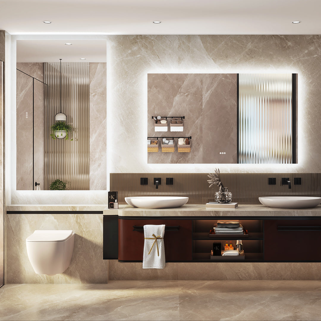 Elevate Home Modern Frameless LED Lighted Anti-Fog Dimmable Tempred Bathroom&Vanity Mirror #BL02
