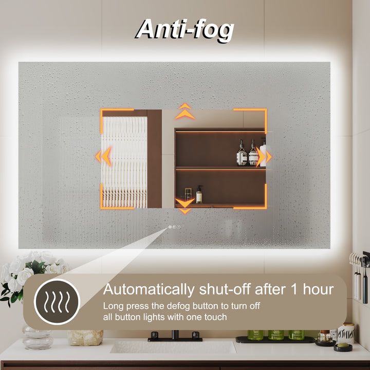 Elevate Home Modern Frameless LED Lighted Anti-Fog Dimmable Tempred Bathroom&Vanity Mirror #BL02