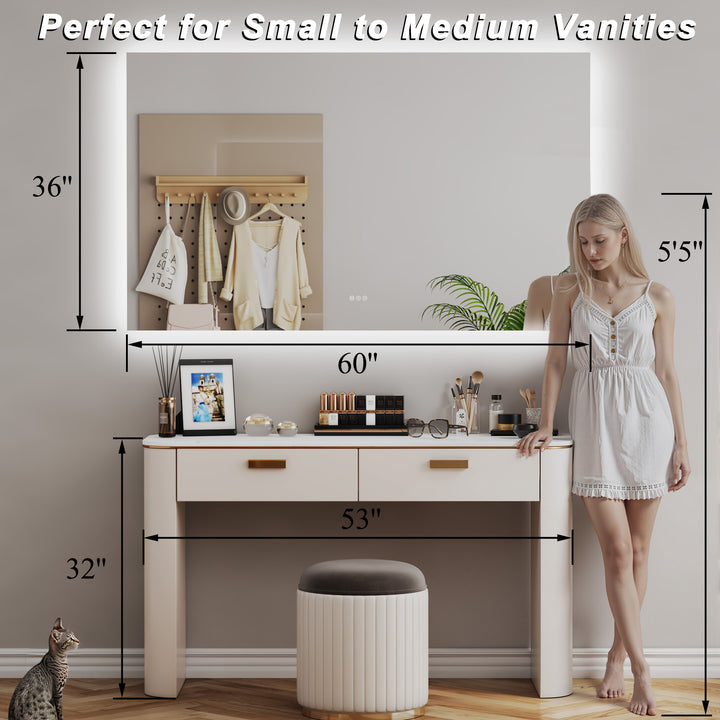 Elevate Home Modern Frameless LED Lighted Anti-Fog Dimmable Tempred Bathroom&Vanity Mirror #BL02