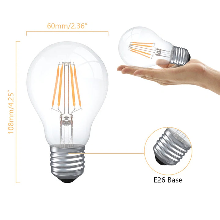 60 Watt Equivalent A19 E26/Medium (Standard) Dimmable LED Bulb (Set of 6) #A60/A19-627-6PK