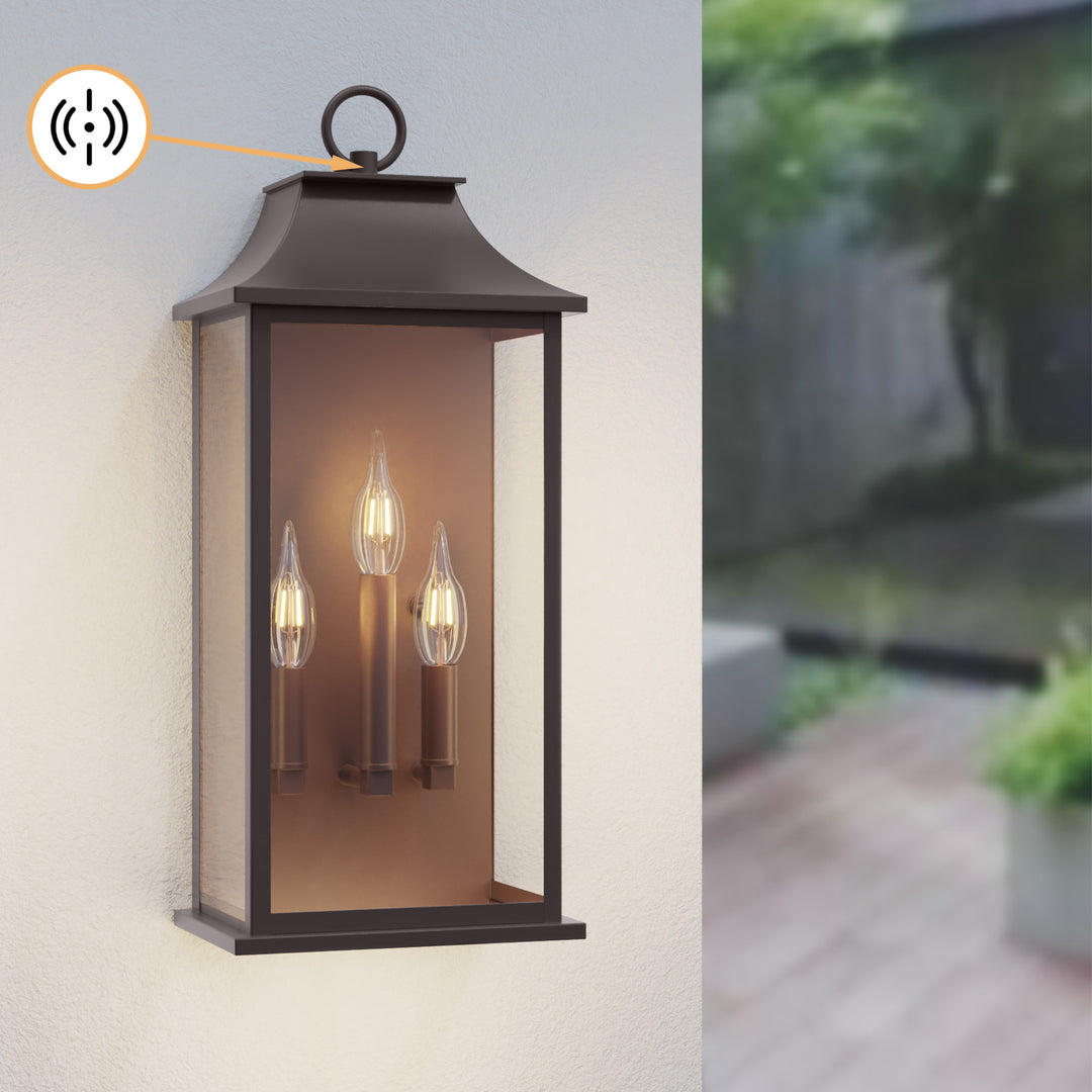 Maxax Dusk to Dawn Outdoor Wall Lights 3-Light, Oil Rubbed Bronze Exterior Lighting Fixtures, 25" Large Outdoor Wall Sconce, Waterproof Outside Wall Lantern for Porch Patio Garage #7076-3BR