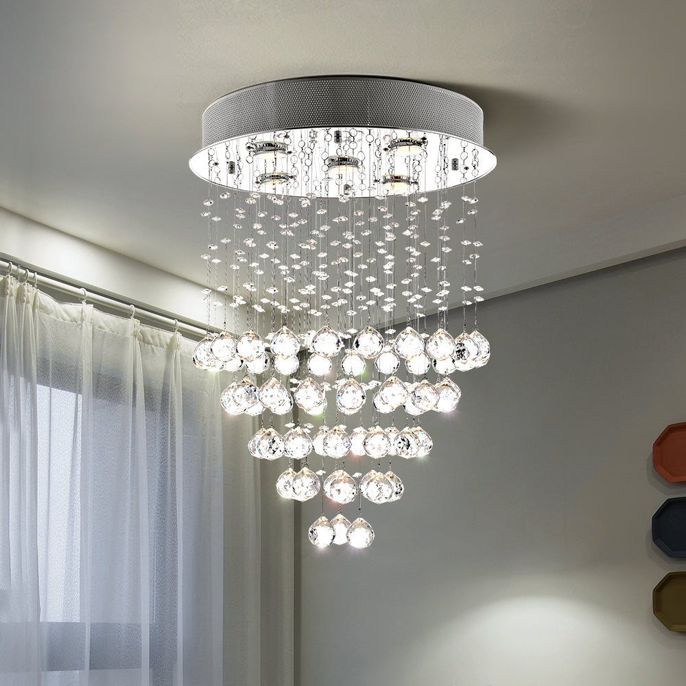 Maxax 5 - Light Tiered Crystal Ceiling Chandelier #MX19029-5-C