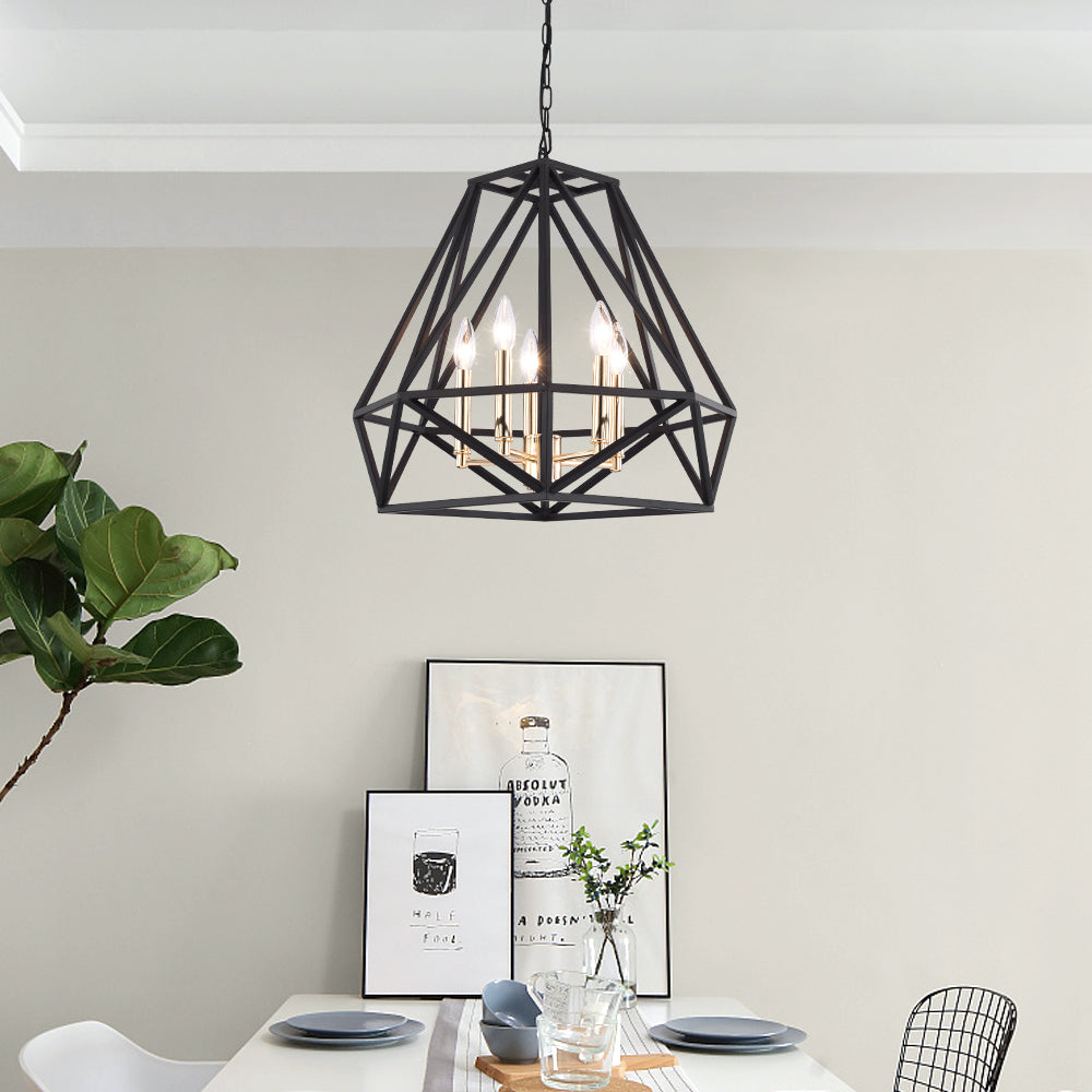 Maxax 5-Light Geometric Model Candle Chandelier  #MX19006-5-P