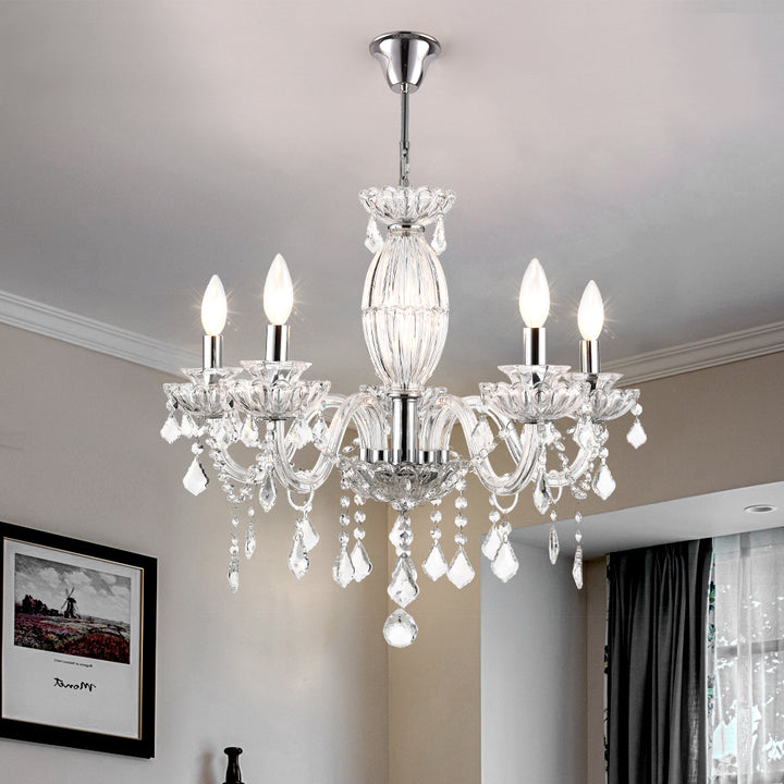 Atlanta Petersburg 5-Light Classic/Traditional Crystal Chandelier #MX17020-5-P