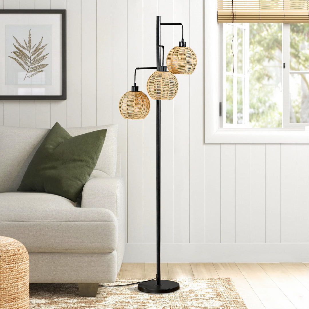 71.5'' Black Tree Floor Lamp For Living Room/bedroom #F249