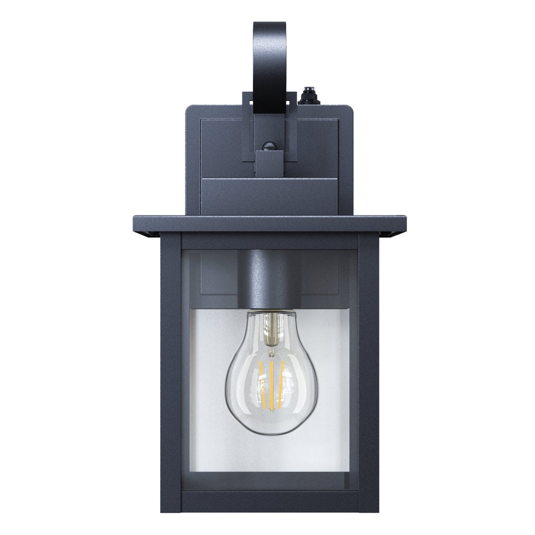Radiance 2 Pack Dusk to Dawn 12" Outdoor Wall Lights, Exterior Waterproof Wall Sconce with LED Bulb, Matte Black Front Porch Light, Outside Wall Mount Lantern for House Garage Doorway #7041