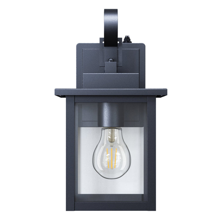 Radiance 2 Pack Dusk to Dawn 12" Outdoor Wall Lights, Exterior Waterproof Wall Sconce with LED Bulb, Matte Black Front Porch Light, Outside Wall Mount Lantern for House Garage Doorway #7041