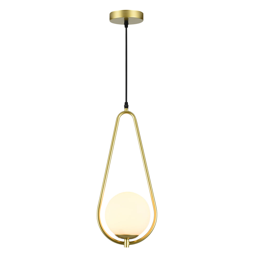 Maxax 1 - Light Single Globe Pendant with Wrought Iron Accents #MX5011