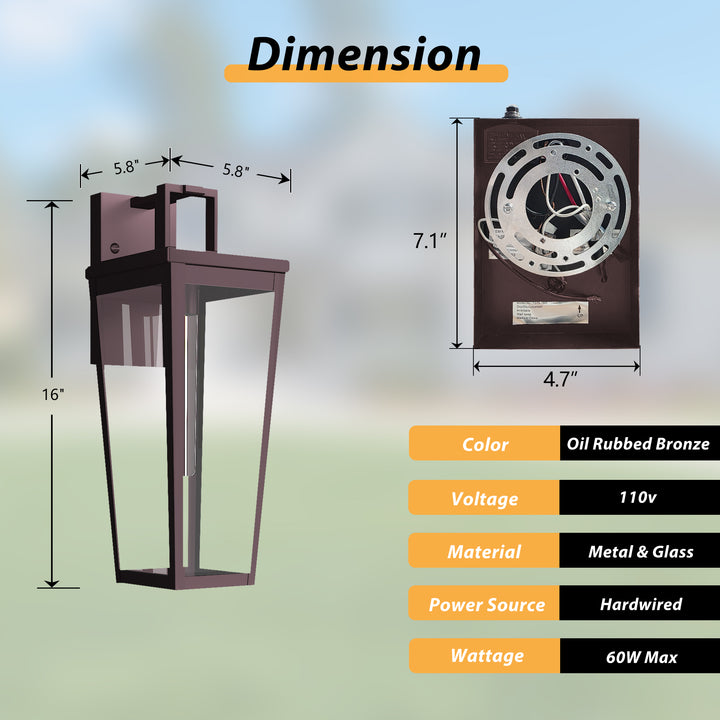 Solstice 16''H Black Wrought Iron Clear Tempered Glass Outdoor Wall Light With Dusk To Dawn #OW7097