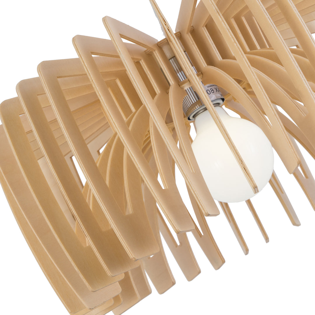 Maxax 1 - Light Wooden Modern Kitchen Drum Pendant Lighting #19204-1WD