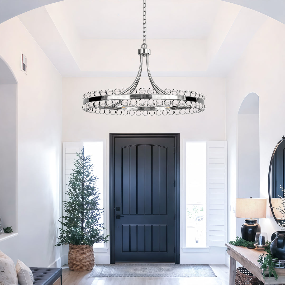 Brilliance Maxax 8 - Light Dimmable Wagon Wheel Chandelier #19217