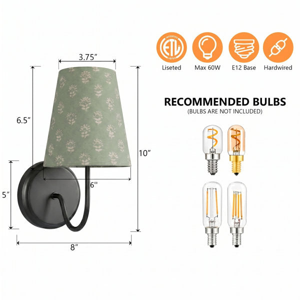 Twilight Brass Armed Sconce With White Linen Shade #39005