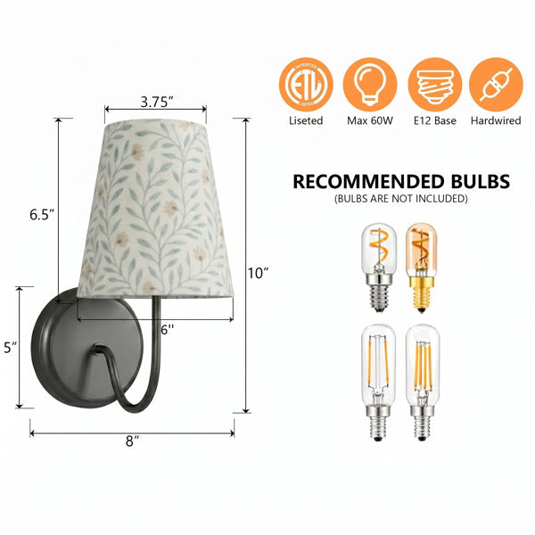 Twilight Brass Armed Sconce With White Linen Shade #39005