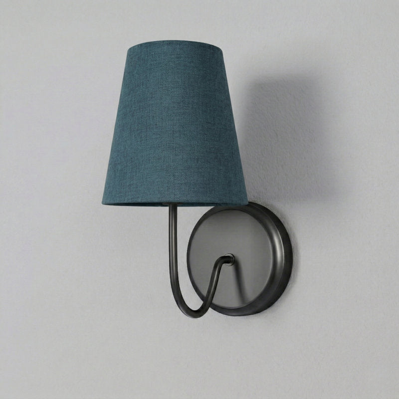 Twilight Brass Armed Sconce With White Linen Shade #39005