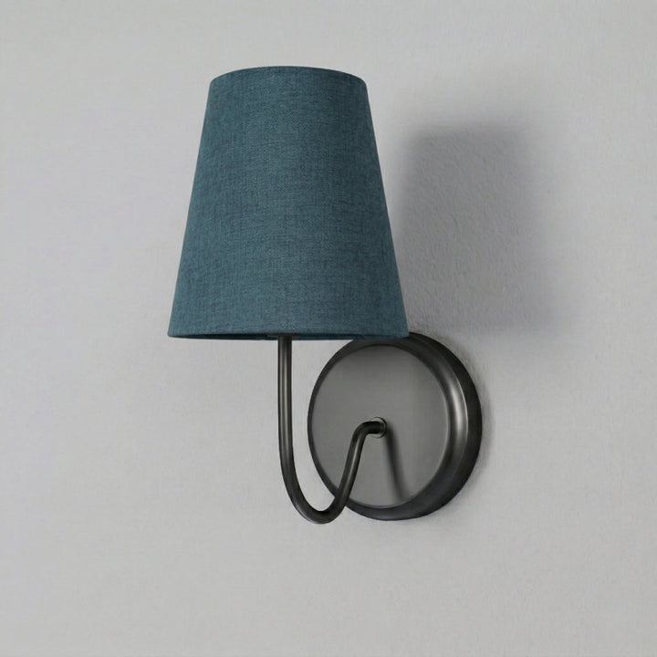 Twilight Brass Armed Sconce With White Linen Shade #39005