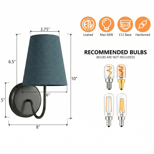 Twilight Brass Armed Sconce With White Linen Shade #39005