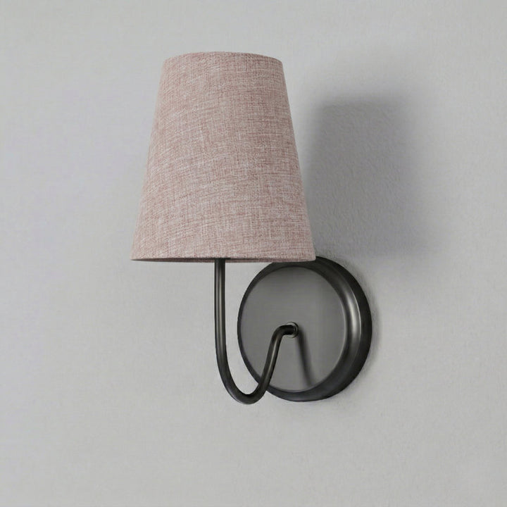 Twilight Brass Armed Sconce With White Linen Shade #39005