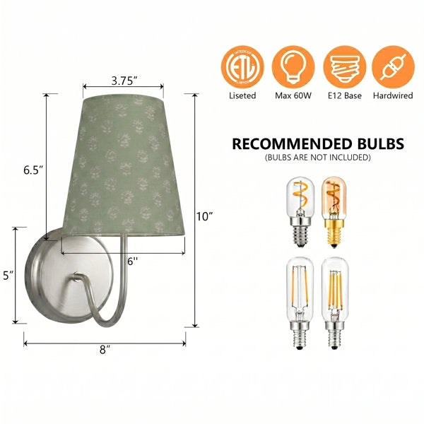 Twilight Brass Armed Sconce With White Linen Shade #39005