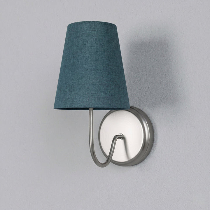 Twilight Brass Armed Sconce With White Linen Shade #39005