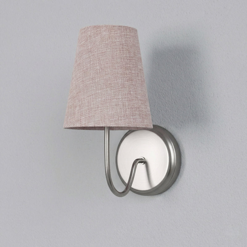 Twilight Brass Armed Sconce With White Linen Shade #39005