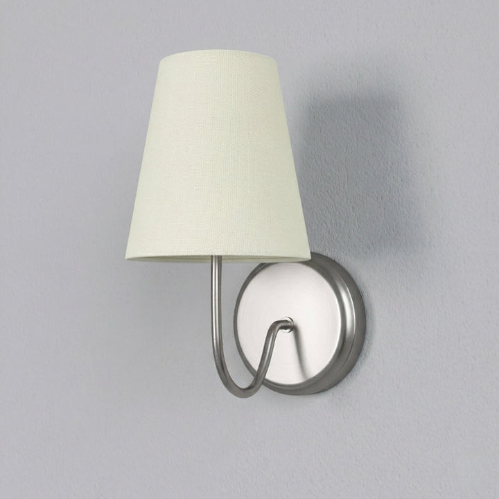 Twilight Brass Armed Sconce With White Linen Shade #39005