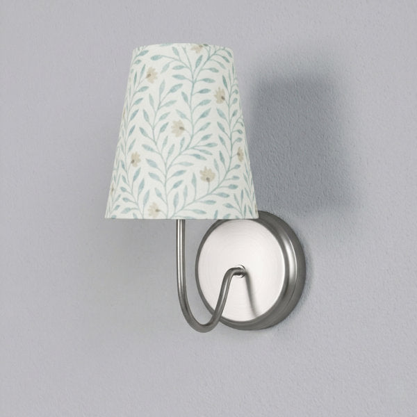 Twilight Brass Armed Sconce With White Linen Shade #39005
