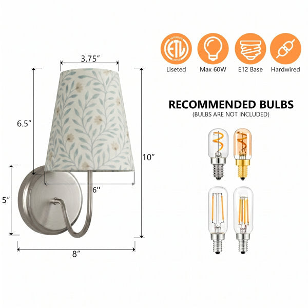 Twilight Brass Armed Sconce With White Linen Shade #39005