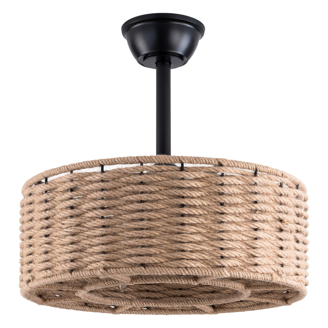 Maxax 19" Boho Caged Ceiling Fan with Light, Rattan Chandelier Ceiling Fan with Lights and Remote Control, 6 Speeds Reversible Timing Fandelier Ceiling Fan with Lights for Bedroom, Living Room #26004