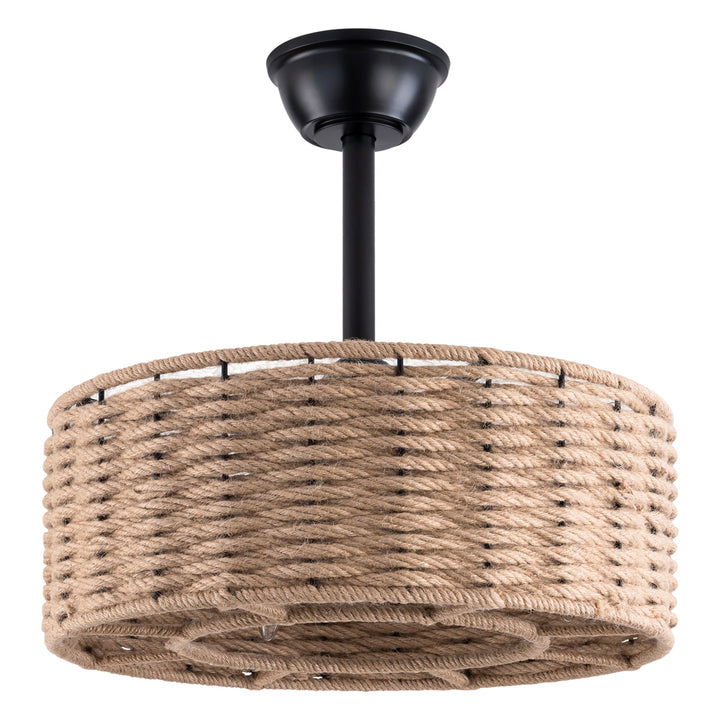 Maxax 19" Boho Caged Ceiling Fan with Light, Rattan Chandelier Ceiling Fan with Lights and Remote Control, 6 Speeds Reversible Timing Fandelier Ceiling Fan with Lights for Bedroom, Living Room #26004