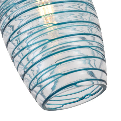 Maxax 1 - Light Single Drum Blue Glass Pendant #19200-1BU
