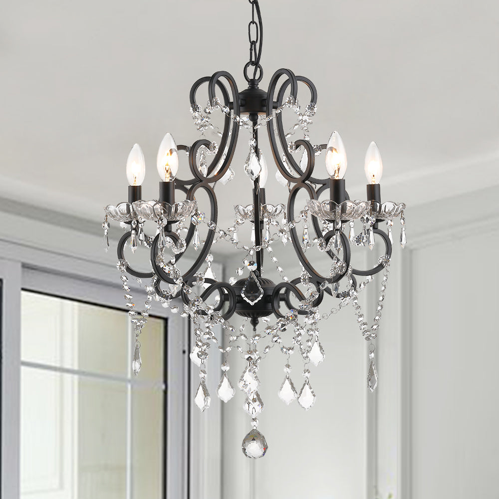 Maxax 5 -Light Candle Classic/Traditional Chandelier with Crystal Accent #MX19040-5-P