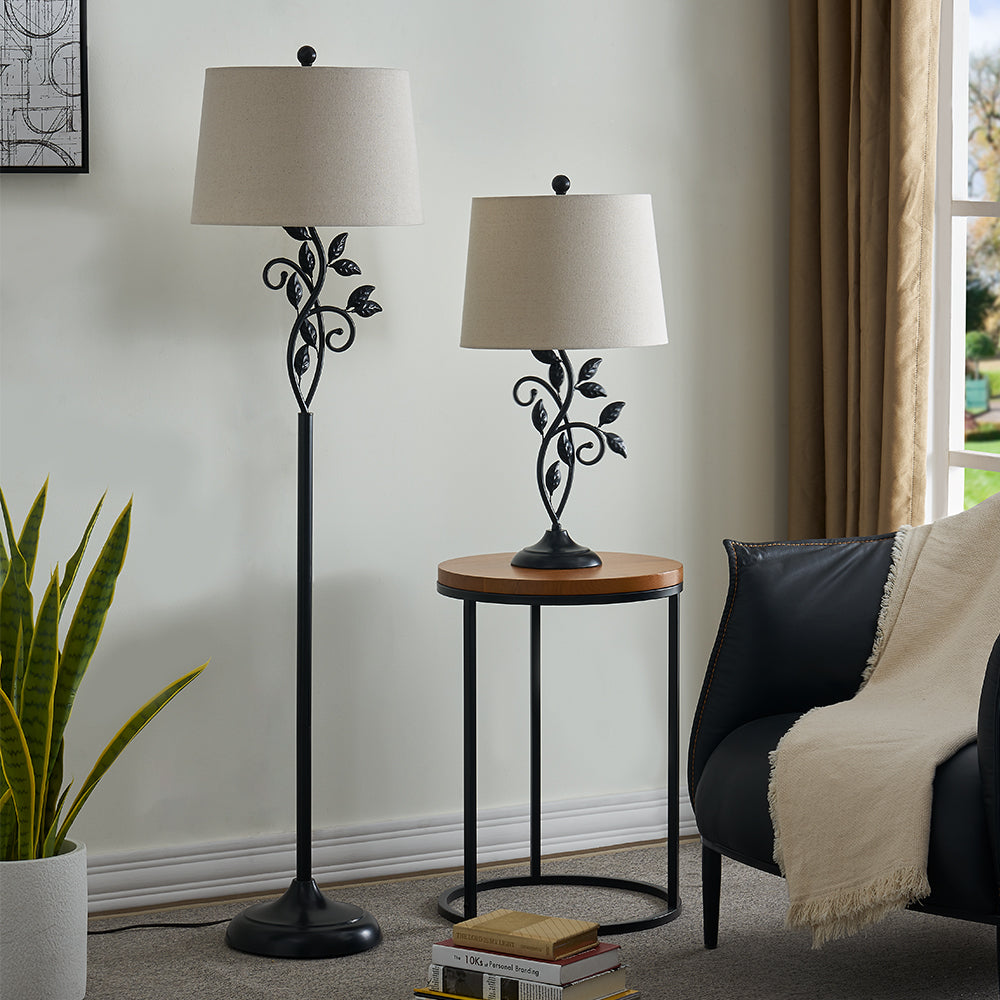 62" Farmhouse Iron Floor Lamp with 3 Way Dimmable Rotary Switch Standing Lamp for Living Room Bedroom #F04