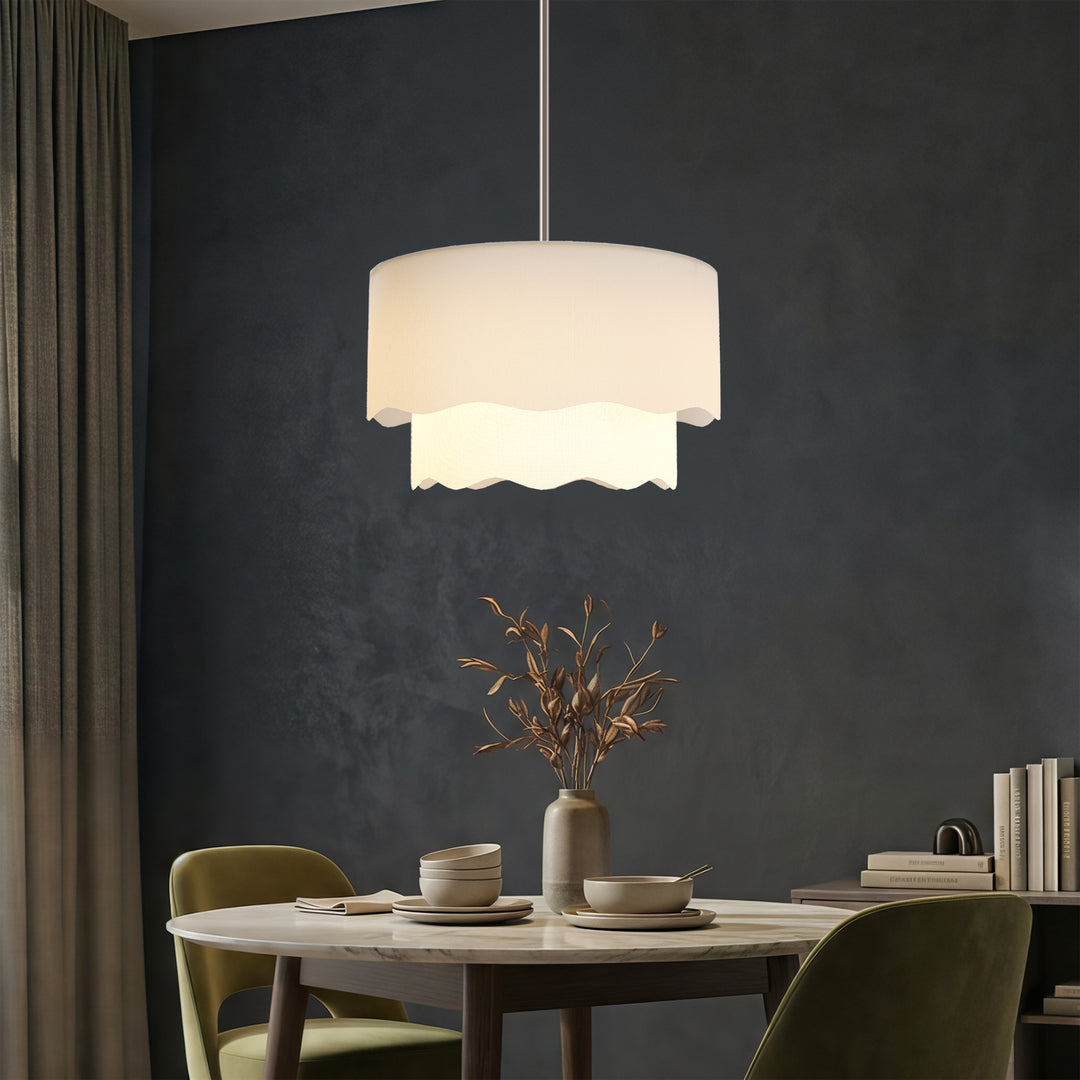 Twilight 3-Light Brass & White Modern Farmhouse Chandelier Light With Adjustable Height For Dining Room #39002