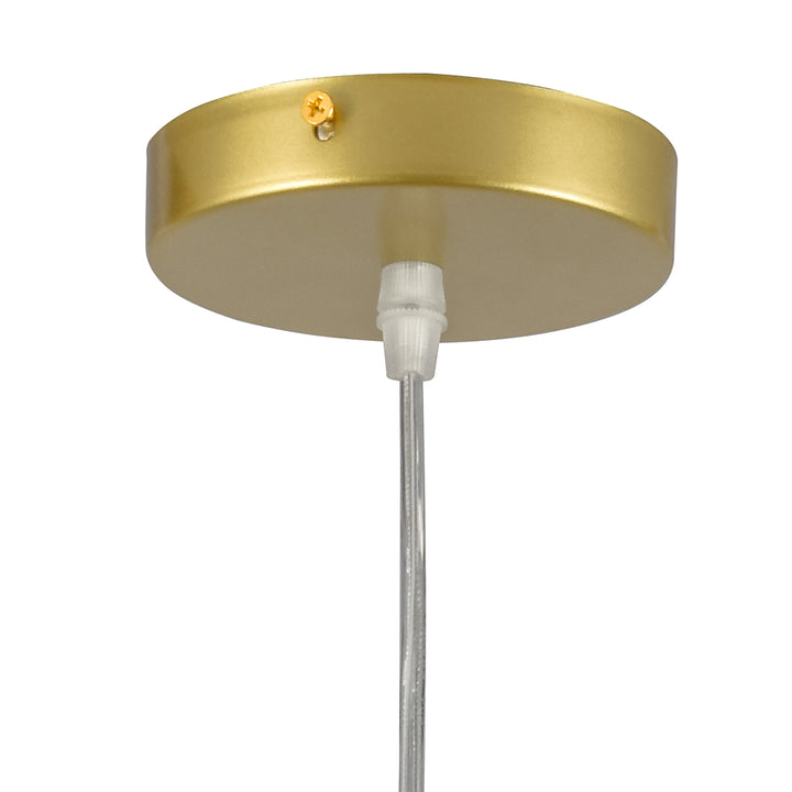 1 - Light 9.8" Single Gold Globe Wrought Iron Accents Modern Pendant with Glass Shade for Kitchen Island #5017