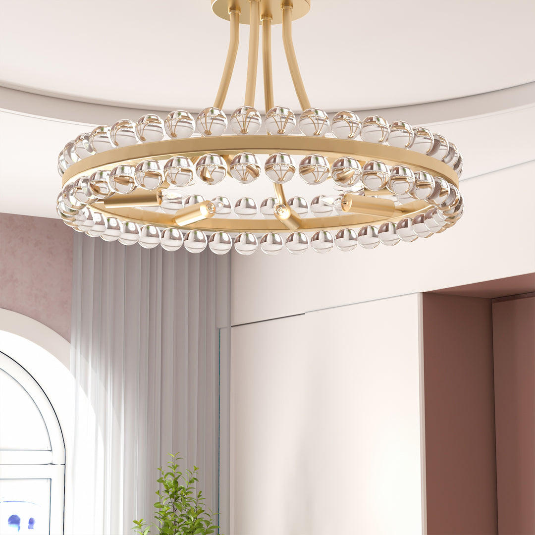 Brilliance Maxax 8 - Light 24'' Chandelier Style Circle Semi Flush Mount #19173