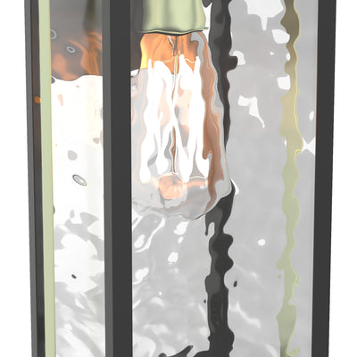Maxax Black 1 - light 17.3'' H Water Glass Outdoor Wall Lantern with Dusk to Dawn #7015-1BG