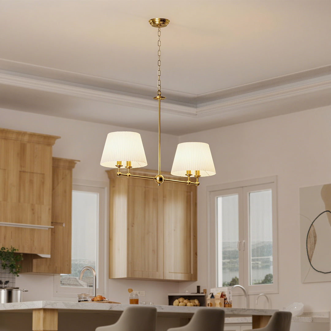 4-Light Dimmable Classic And Traditional Shaded Liner Pendant #19227
