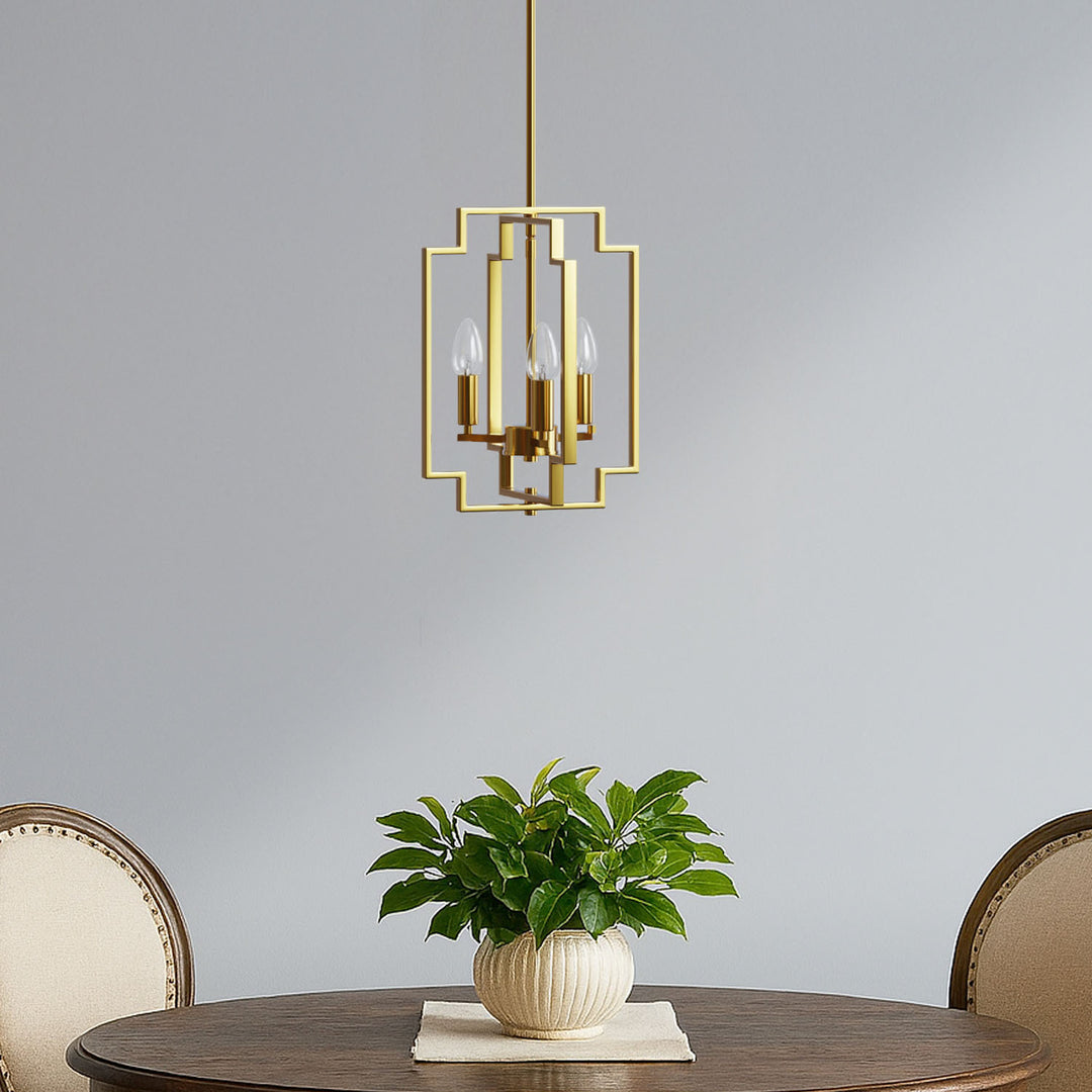 Maxax 3 - Light Lantern Square Chandelier with Wrought Iron Accent #MX1920