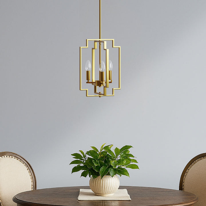 Maxax 3 - Light Lantern Square Chandelier with Wrought Iron Accent #MX1920