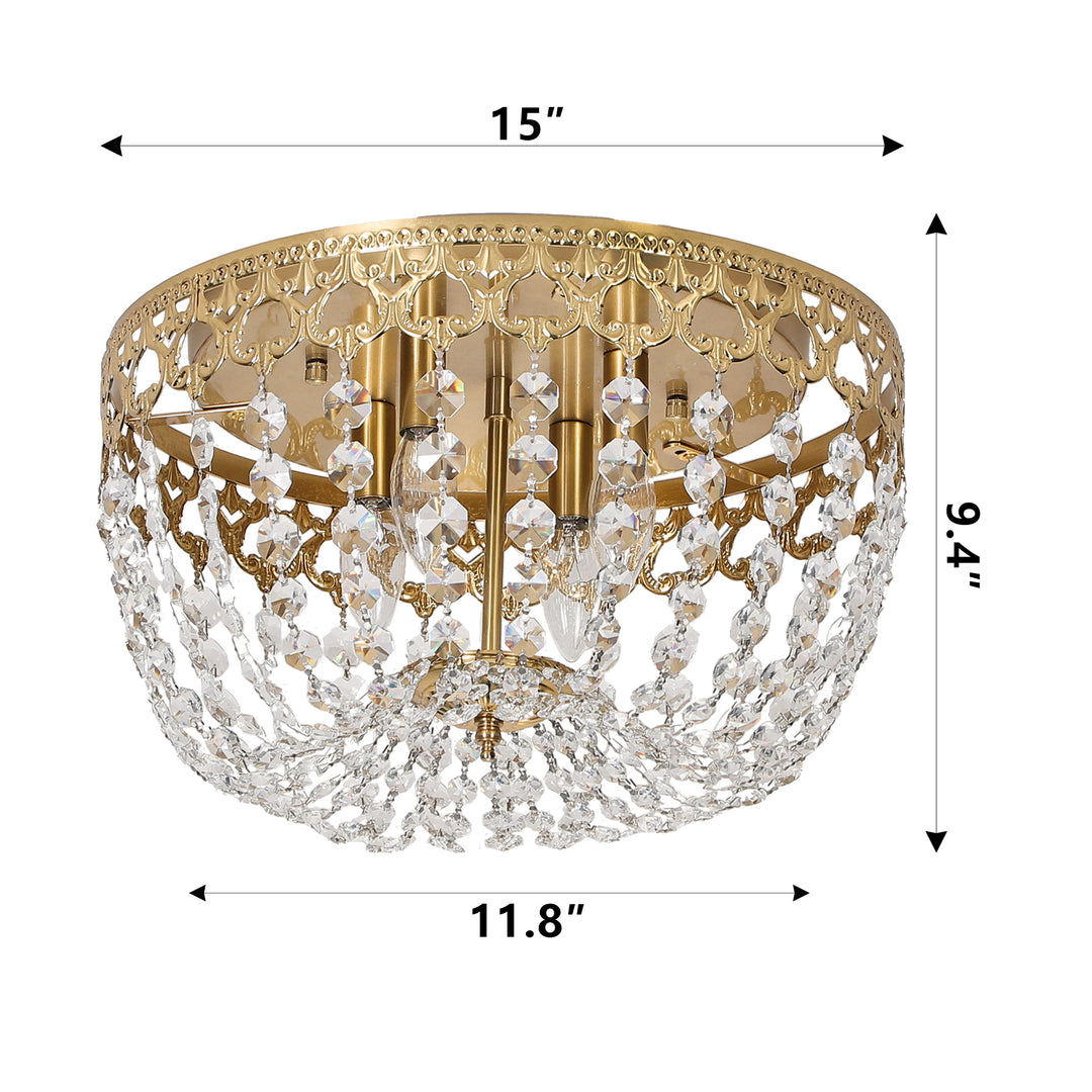 Maxax 4 - Light 15in Simple Bowl Flush Mount Ceiling Light #MX19132