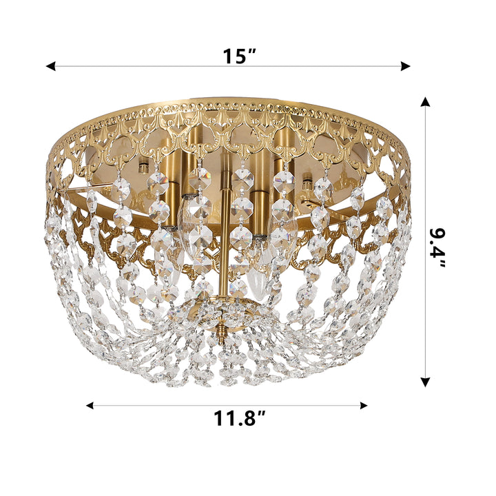 Maxax 4 - Light 15in Simple Bowl Flush Mount Ceiling Light #MX19132